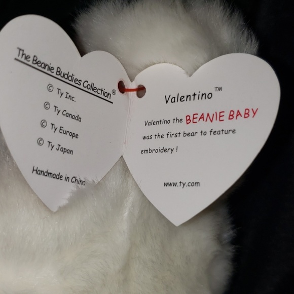 Valentino Beanie Baby Buddy Bear Valentine's Heart 1st to have Embroidered Patch - Picture 7 of 7